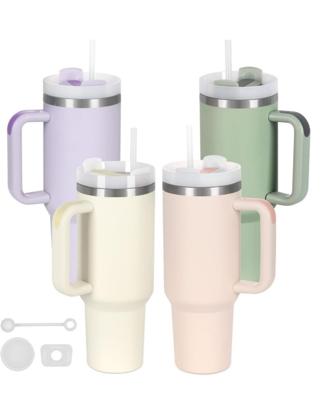 40 Oz Insulated Tumbler Set - Double Wall, Spill Proof, with Lid & Straw - 4